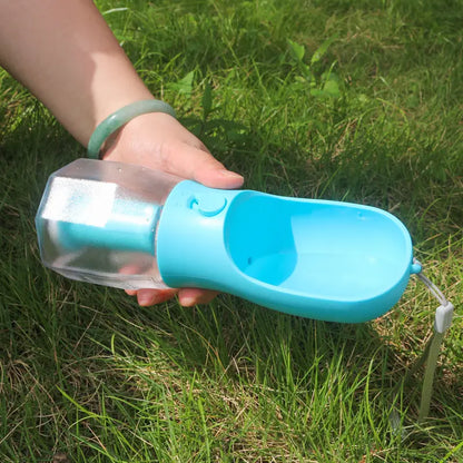 Portable Water Bottle for Dogs, 3 in 1 Pet Travel Bowl Dispenser with Food Treat Container & Poop Bag Holder, Summer Outdoor Walking Hiking Accessories for Large Dog on the Go -10Oz