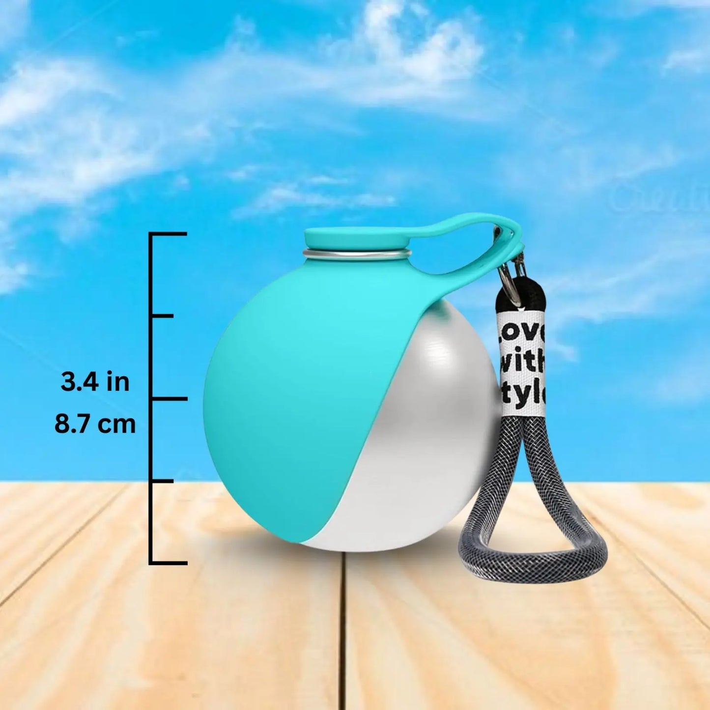 Portable Dog Water Ball, Foldable Pet Water Bottle – Portable, Leak-Proof & Perfect for Travel, 304 Stainless Steel Large-Capacity (287Ml) Cup with Foldable Silicone Bowl