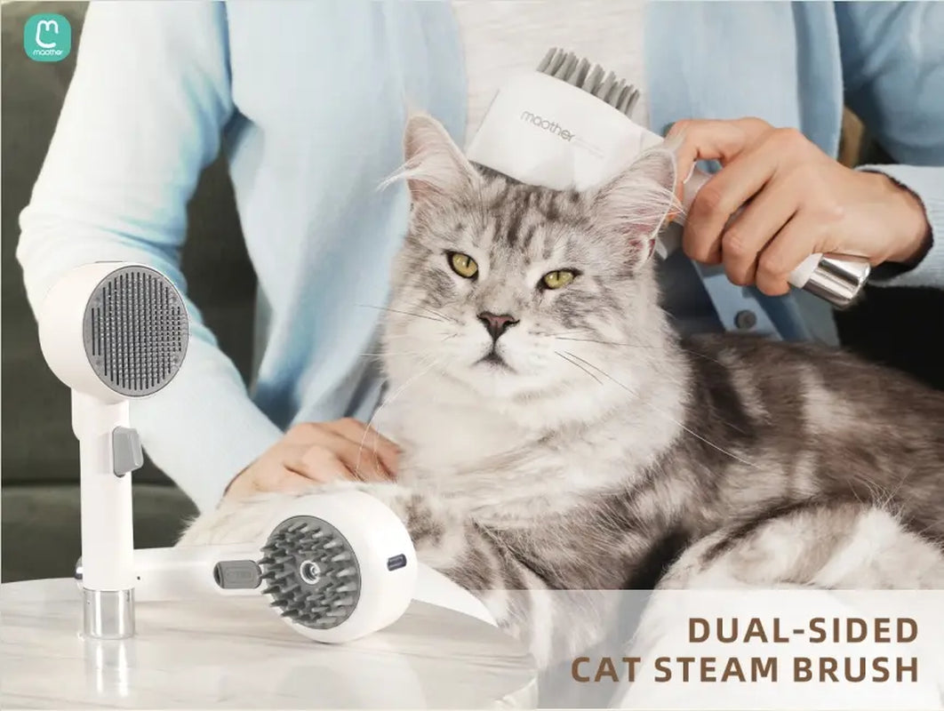 Fresh Fur Shower Brush,2 in 1 Pet Steam Brush,Spray Hair Removal Comb for Cats ＆ Dogs - Deshedding＆ Grooming