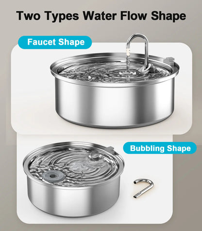 Oneisall Stainless Steel Dog Water Fountain for Large Breeds, 6L Capacity, Ultra-Quiet Operation, Includes 3 Filters, Ideal for Multi-Pet Homes
