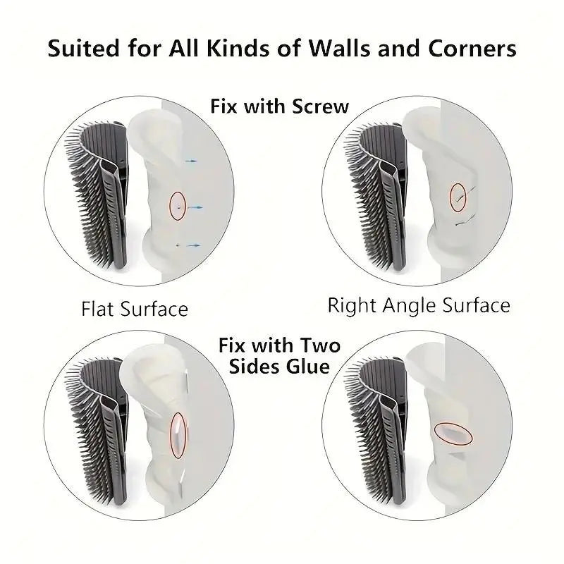 Cat Corner Brush, 1 Count Soft Massage Self Grooming Brush for Cats, Interactive Home Entertainment Tool for Cats and Dogs