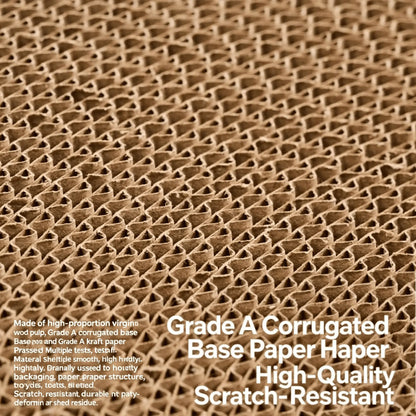 Corrugated Cardboard Cat Scratch Pad & Bed Combo - Corrugated Paper Scratching Pads with Replaceable Core, Non-Shedding, Claw Care Support, Pet Entertainment, Easy Daily Use