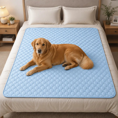 Cooling Mat for Dogs – Q-MAX > 0.45 Washable Gel-Free and Electric-Free Non-Slip Summer Cooling Pad for Large Breeds