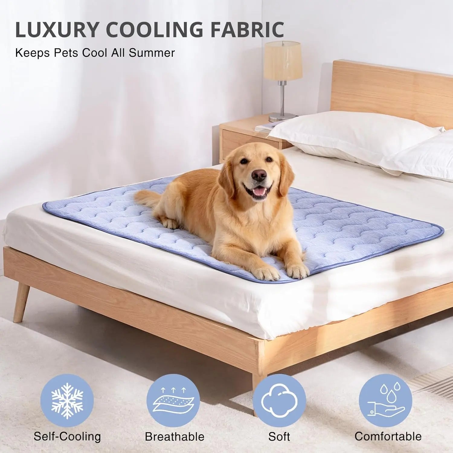 Cooling Mat for Dogs – Q-MAX > 0.45 Washable Gel-Free and Electric-Free Non-Slip Summer Cooling Pad for Large Breeds