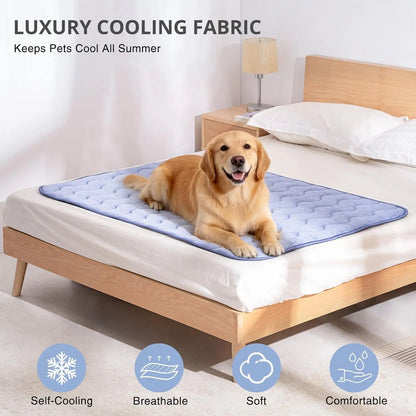 Cooling Mat for Dogs – Q-MAX > 0.45 Washable Gel-Free and Electric-Free Non-Slip Summer Cooling Pad for Large Breeds