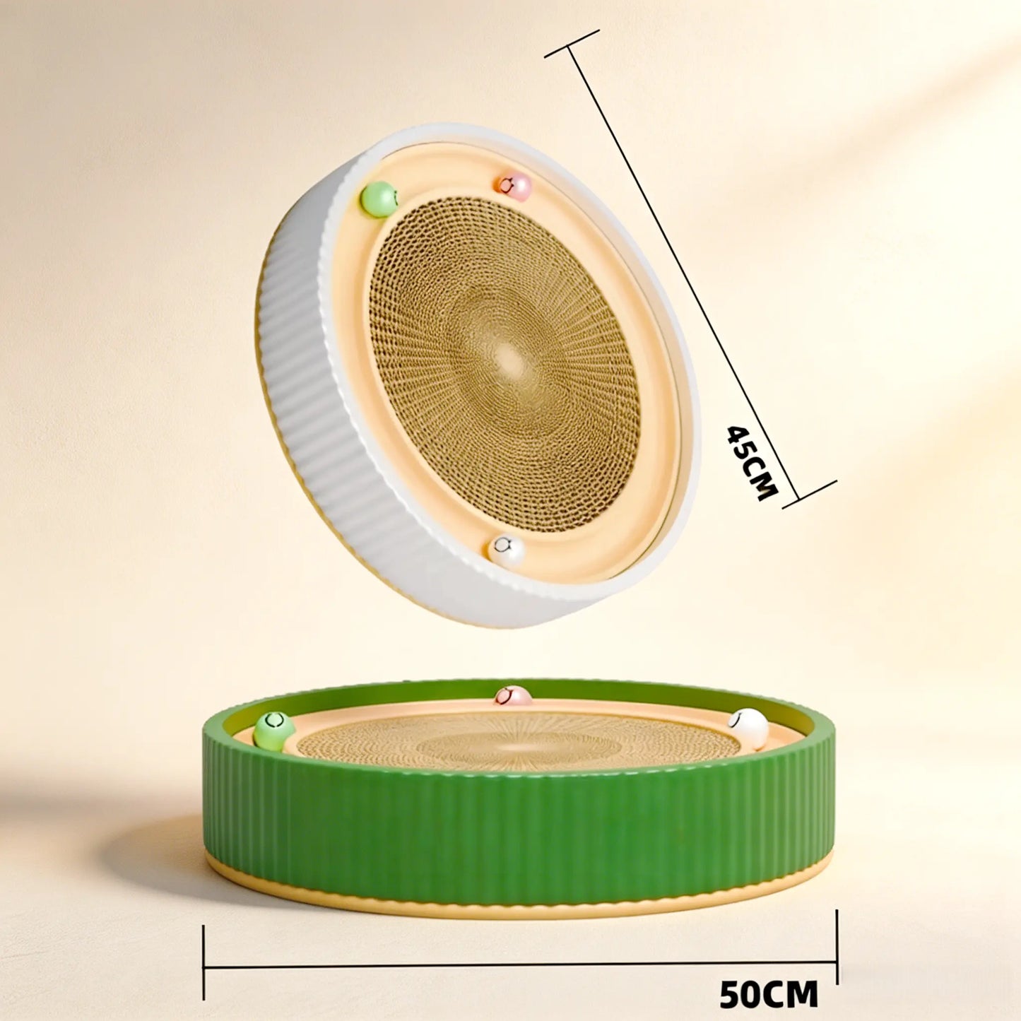 Corrugated Cardboard Cat Scratch Pad & Bed Combo - Corrugated Paper Scratching Pads with Replaceable Core, Non-Shedding, Claw Care Support, Pet Entertainment, Easy Daily Use