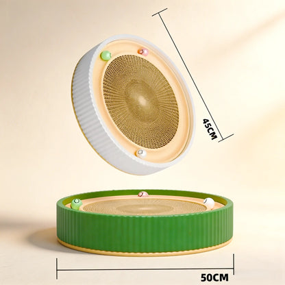 Corrugated Cardboard Cat Scratch Pad & Bed Combo - Corrugated Paper Scratching Pads with Replaceable Core, Non-Shedding, Claw Care Support, Pet Entertainment, Easy Daily Use