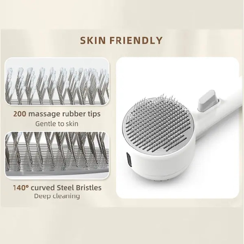 Fresh Fur Shower Brush,2 in 1 Pet Steam Brush,Spray Hair Removal Comb for Cats ＆ Dogs - Deshedding＆ Grooming