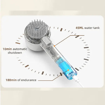 Fresh Fur Shower Brush,2 in 1 Pet Steam Brush,Spray Hair Removal Comb for Cats ＆ Dogs - Deshedding＆ Grooming