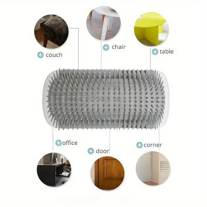 Cat Corner Brush, 1 Count Soft Massage Self Grooming Brush for Cats, Interactive Home Entertainment Tool for Cats and Dogs