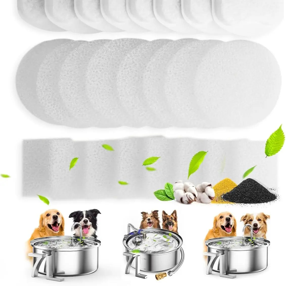 Oneisall Stainless Steel Dog Water Fountain for Large Breeds, 6L Capacity, Ultra-Quiet Operation, Includes 3 Filters, Ideal for Multi-Pet Homes