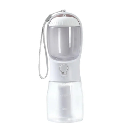 Portable Water Bottle for Dogs, 3 in 1 Pet Travel Bowl Dispenser with Food Treat Container & Poop Bag Holder, Summer Outdoor Walking Hiking Accessories for Large Dog on the Go -10Oz