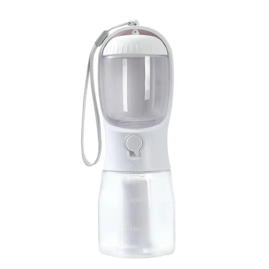 Portable Water Bottle for Dogs, 3 in 1 Pet Travel Bowl Dispenser with Food Treat Container & Poop Bag Holder, Summer Outdoor Walking Hiking Accessories for Large Dog on the Go -10Oz