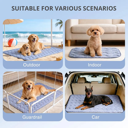 Cooling Mat for Dogs – Q-MAX > 0.45 Washable Gel-Free and Electric-Free Non-Slip Summer Cooling Pad for Large Breeds