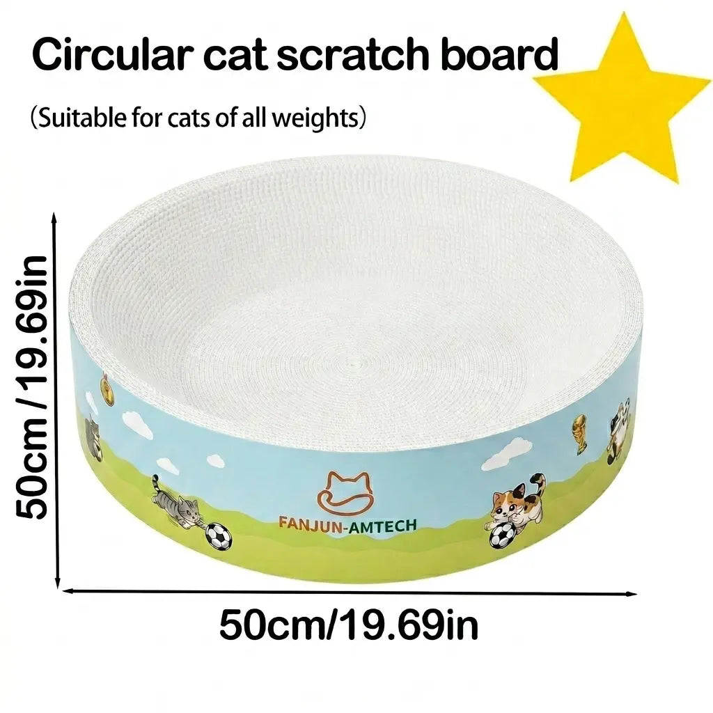 FANJUN-AMTECH 2-In-1 Cartoon Cat Scratcher Bed,Play & Rest Design, No Paper Scraps, Wear-Resistant, Anti-Overturning, High-Hardness Plant Fiber Corrugated Paper, Plastic-Free, Safe Eco-Friendly Cool Cat Supply,Summerwins Tiktokshopsummersale, Classic