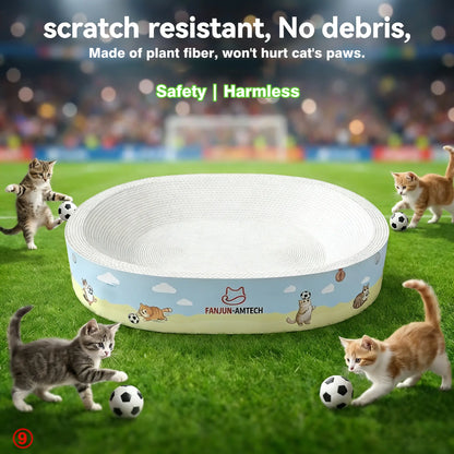 FANJUN-AMTECH 2-In-1 Cartoon Cat Scratcher Bed,Play & Rest Design, No Paper Scraps, Wear-Resistant, Anti-Overturning, High-Hardness Plant Fiber Corrugated Paper, Plastic-Free, Safe Eco-Friendly Cool Cat Supply,Summerwins Tiktokshopsummersale, Classic